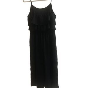 One Clothing Los Angeles Black Spaghetti Strap Elastic Waist Jumper Size Medium